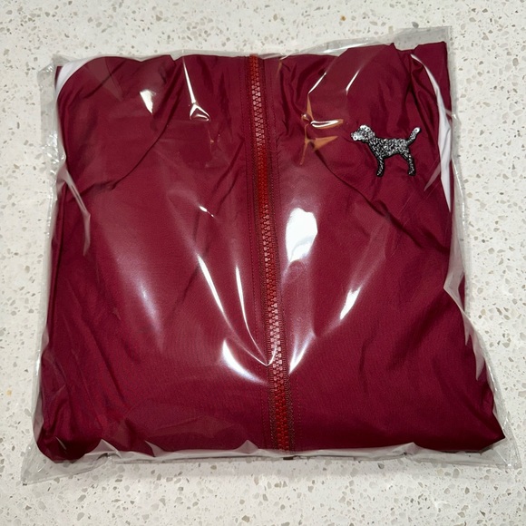 Vs Victoria's Secret PINK Bling Campus Full-Zip Anorak Jacket Merlot Night XS/S - Picture 4 of 4